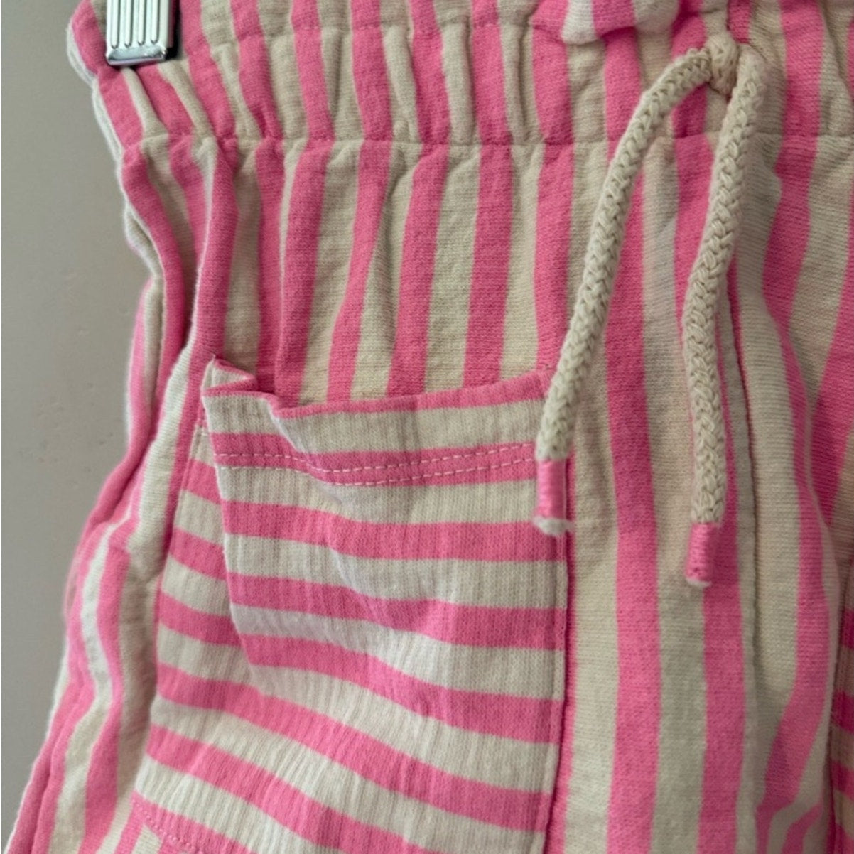 zara girls pink stripe paper bag shorts 6Y
