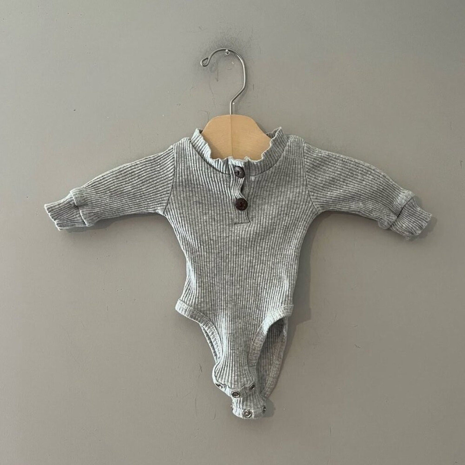 forever french baby gray ribbed set