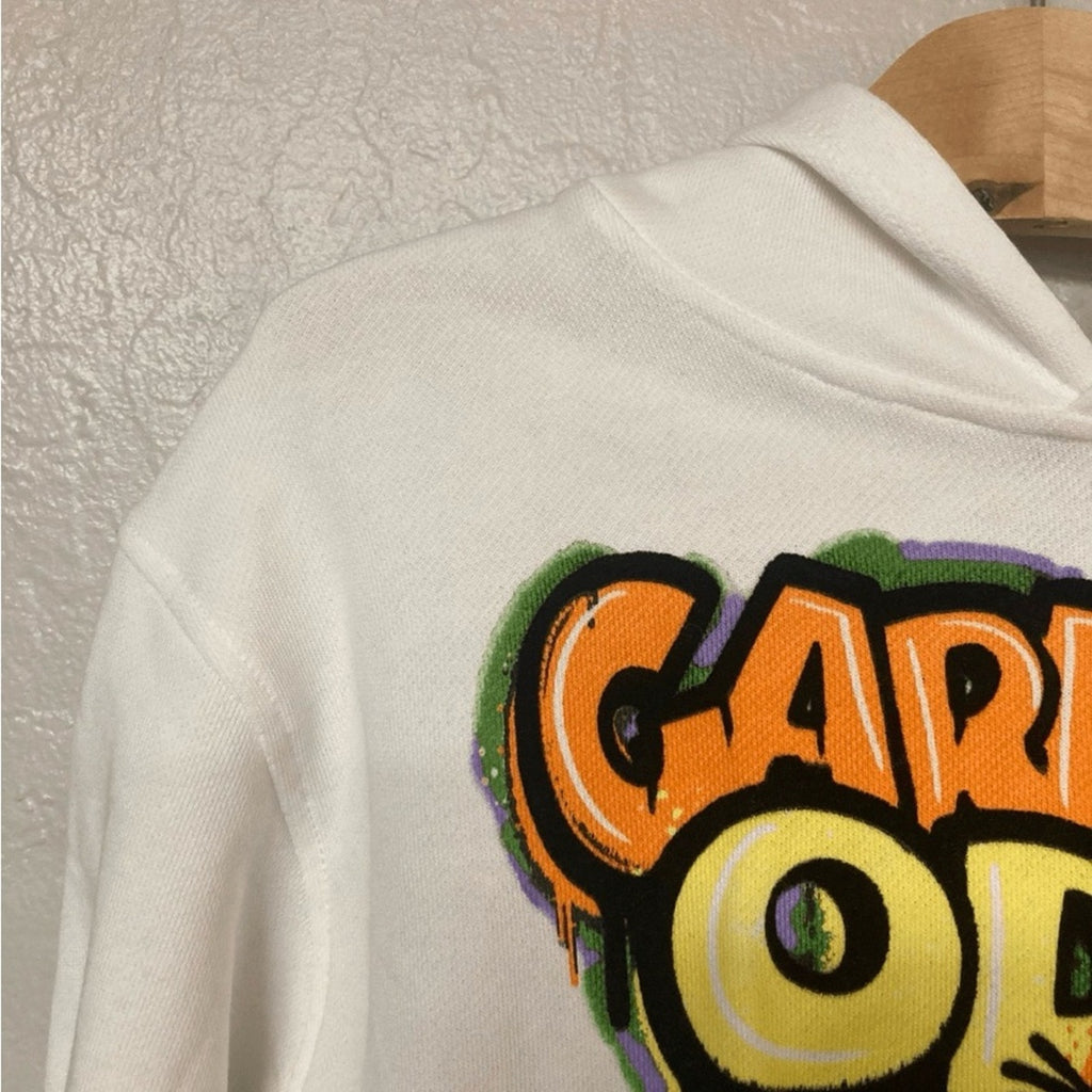 zara boys' white garfield hoodie 8-9Y