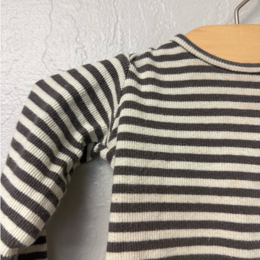 quincy mae cream and brown stripe matching set 2-3Y