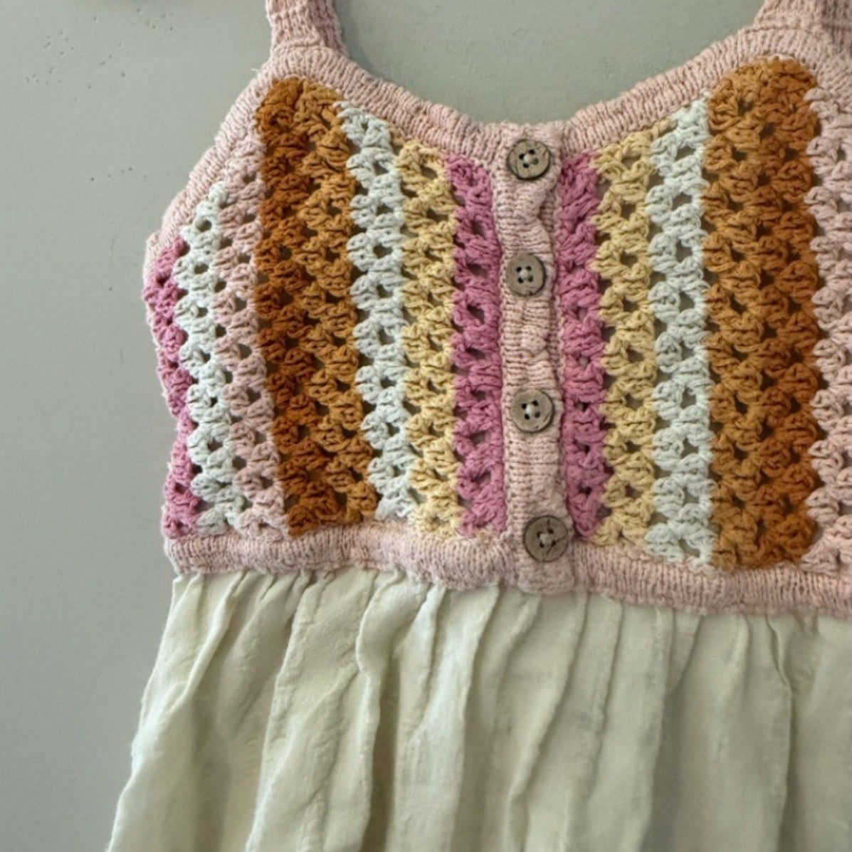 ghanda girls' pink cream dress 3-4Y