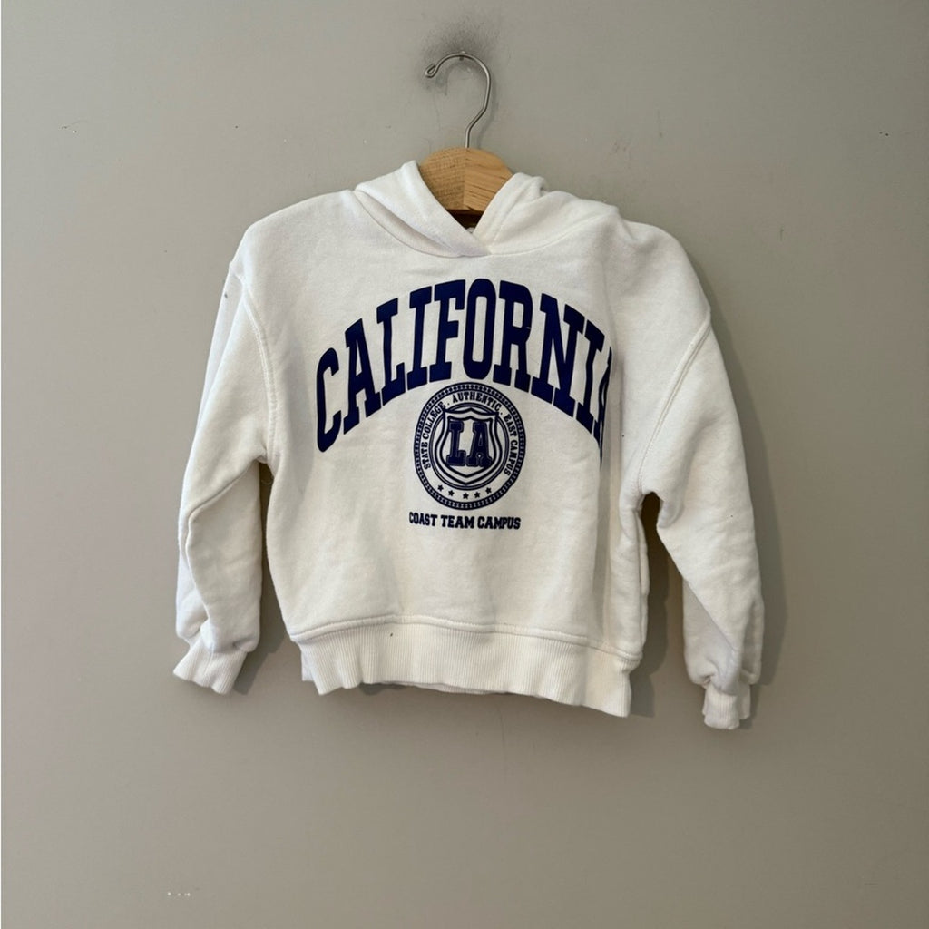 zara white california hoodie 6Y