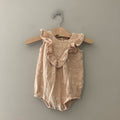 rylee + cru yellow muslin romper 3-6M