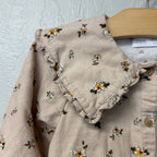 zara girls' corduroy floral blouse 4-5Y