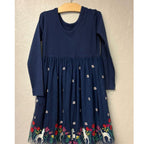 hanna andersson long sleeve unicorn tulle dress 6-7Y