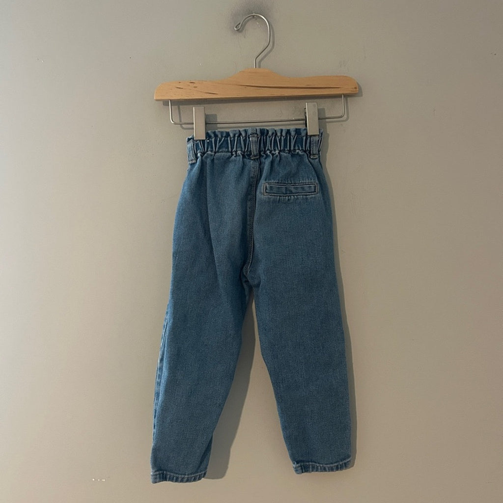 zara girls' jeans paperbag pockets 2-3Y