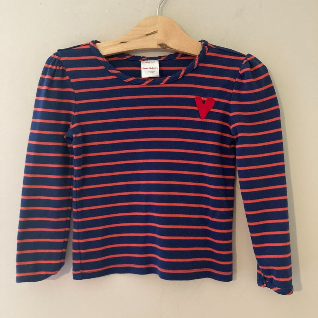 hanna andersson stripe long-sleeve tee 4Y