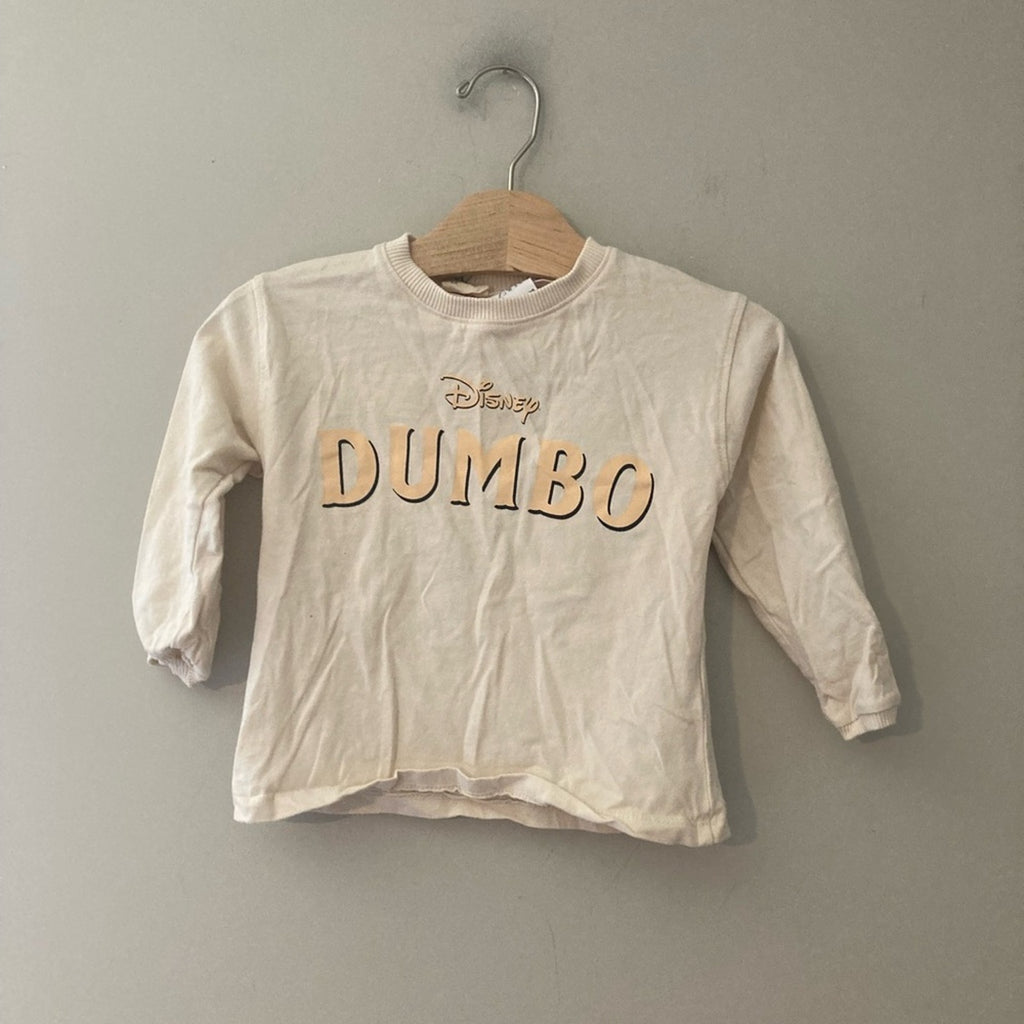 zara x disney cream dumbo tee 2-3Y