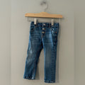 zara girls' jeans flare exposed high waist buttons 18-24M