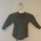 olive & cradle girls' green knit romper 18-24M