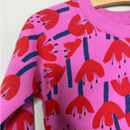 hanna andersson sweatshirt dress pink tulip flower 5Y