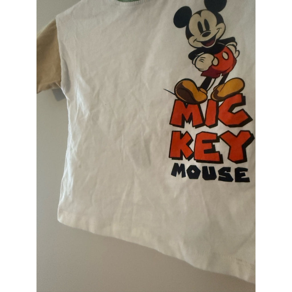 zara disney colorblock mickey tee 1.5Y