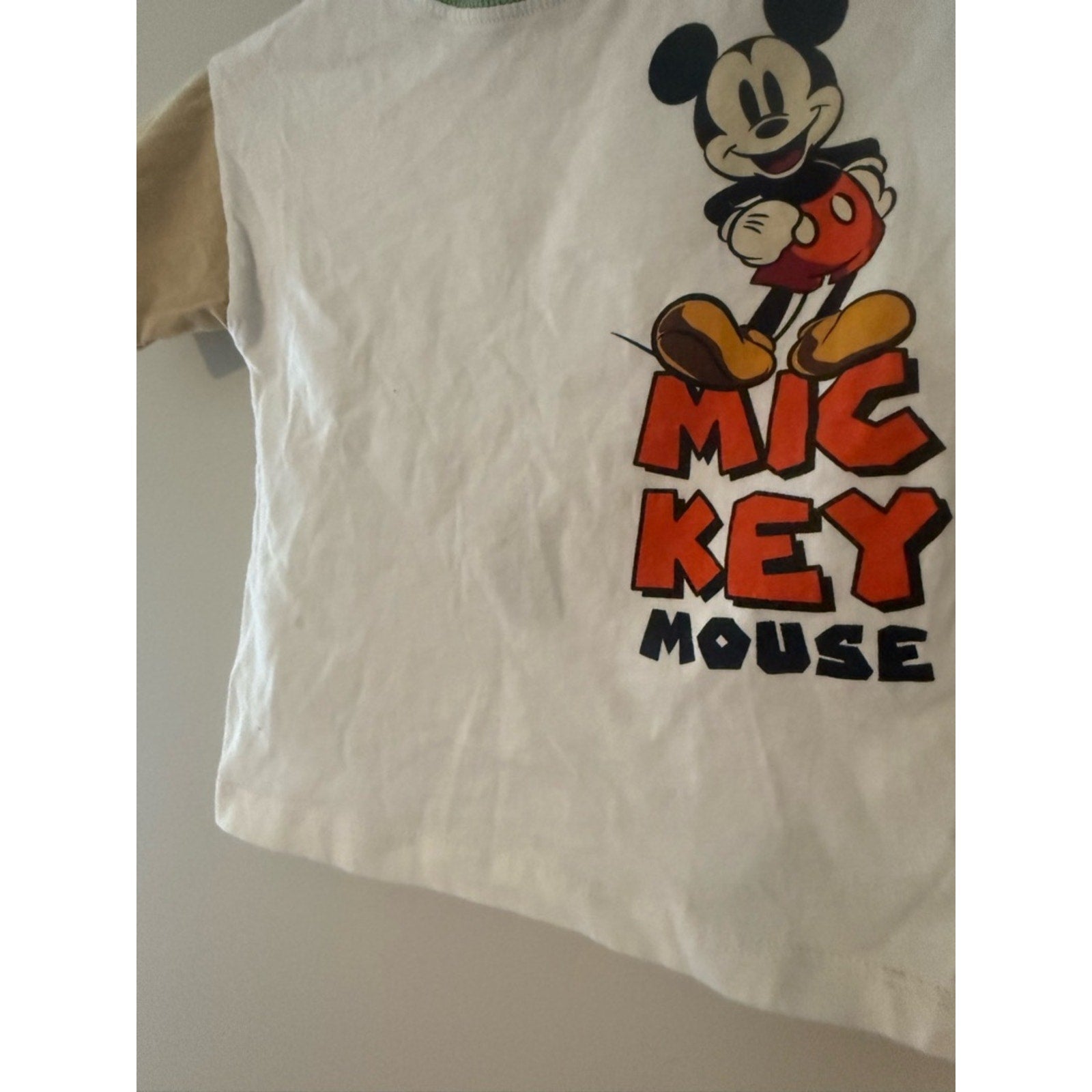 zara disney colorblock mickey tee 1.5Y
