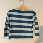 zara boys' long-sleeve blue stripe tee 4-5Y