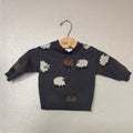 grayson mini charcoal sheep sweater 6-9M