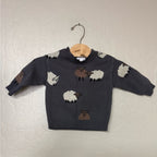 grayson mini charcoal sheep sweater 6-9M