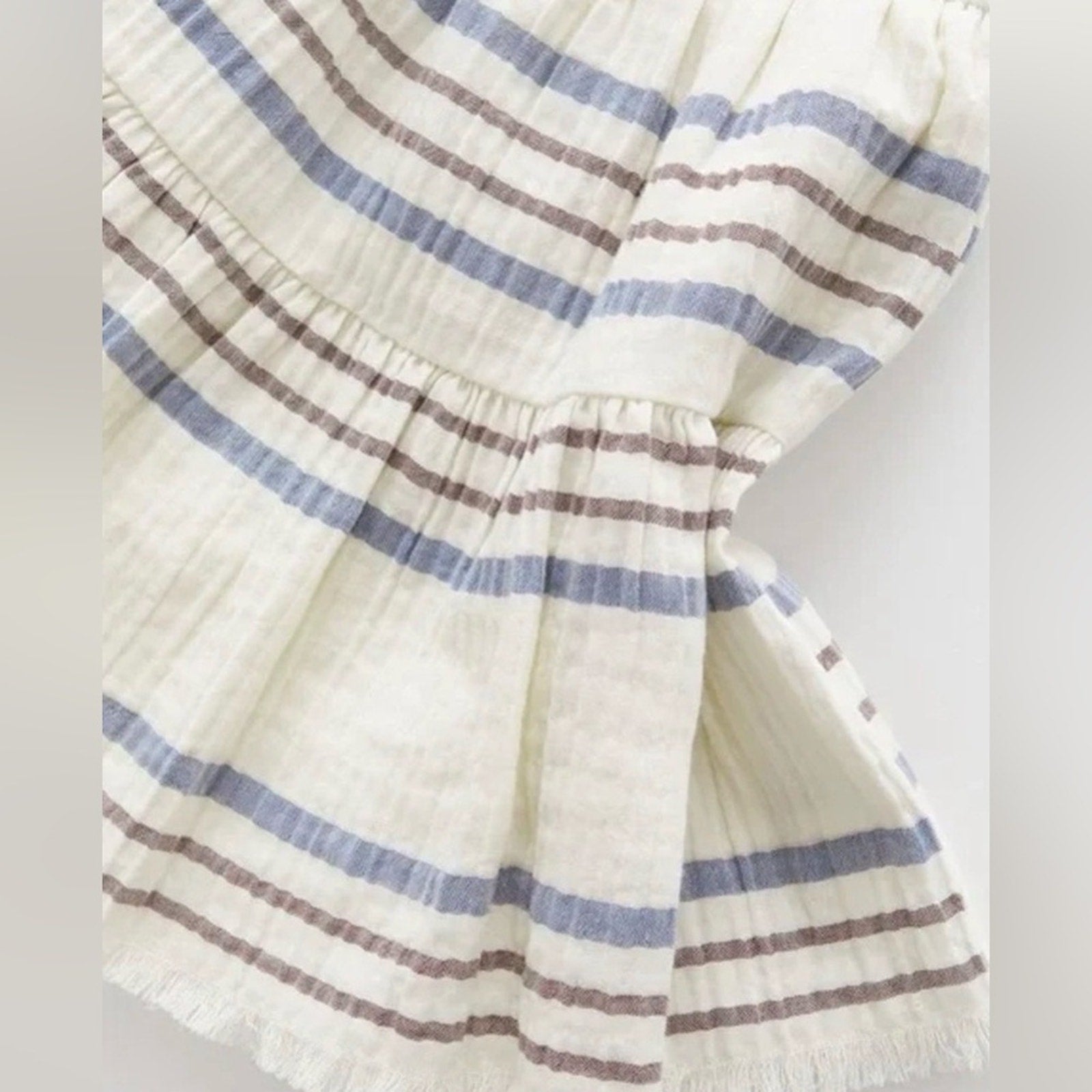 zara girls' muslin stripe skirt set 3-4Y