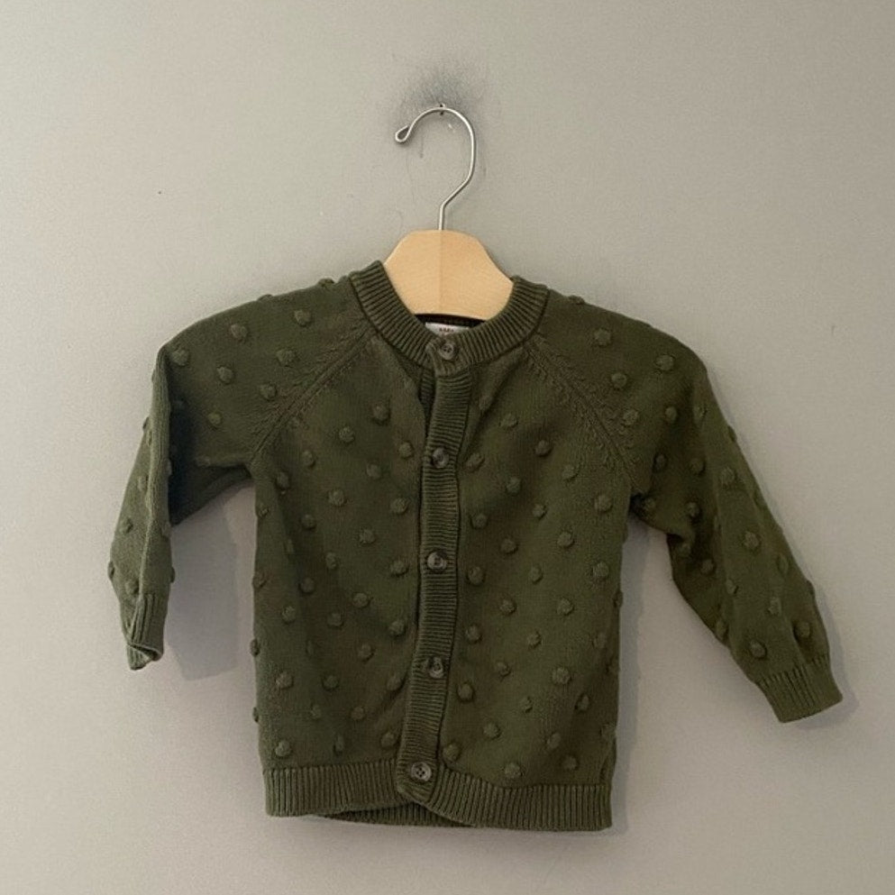 cat & jack green bobble cardigan 12M