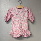 maisonette pink eyelet floral dress 1-2Y