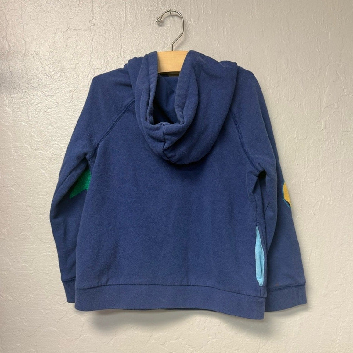mini boden navy embroidered hoodie 7-8Y