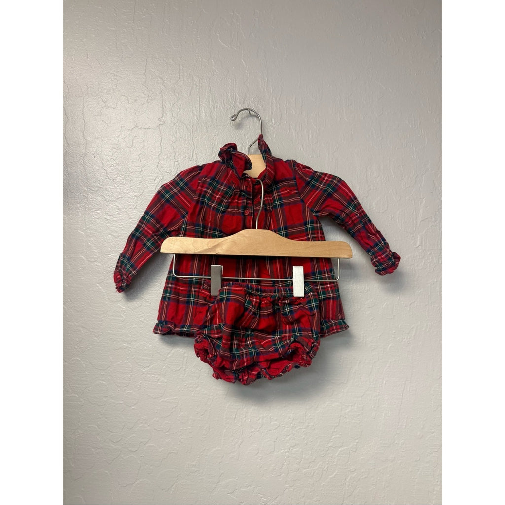 janie and jack girls' plaid matching set 12-18M