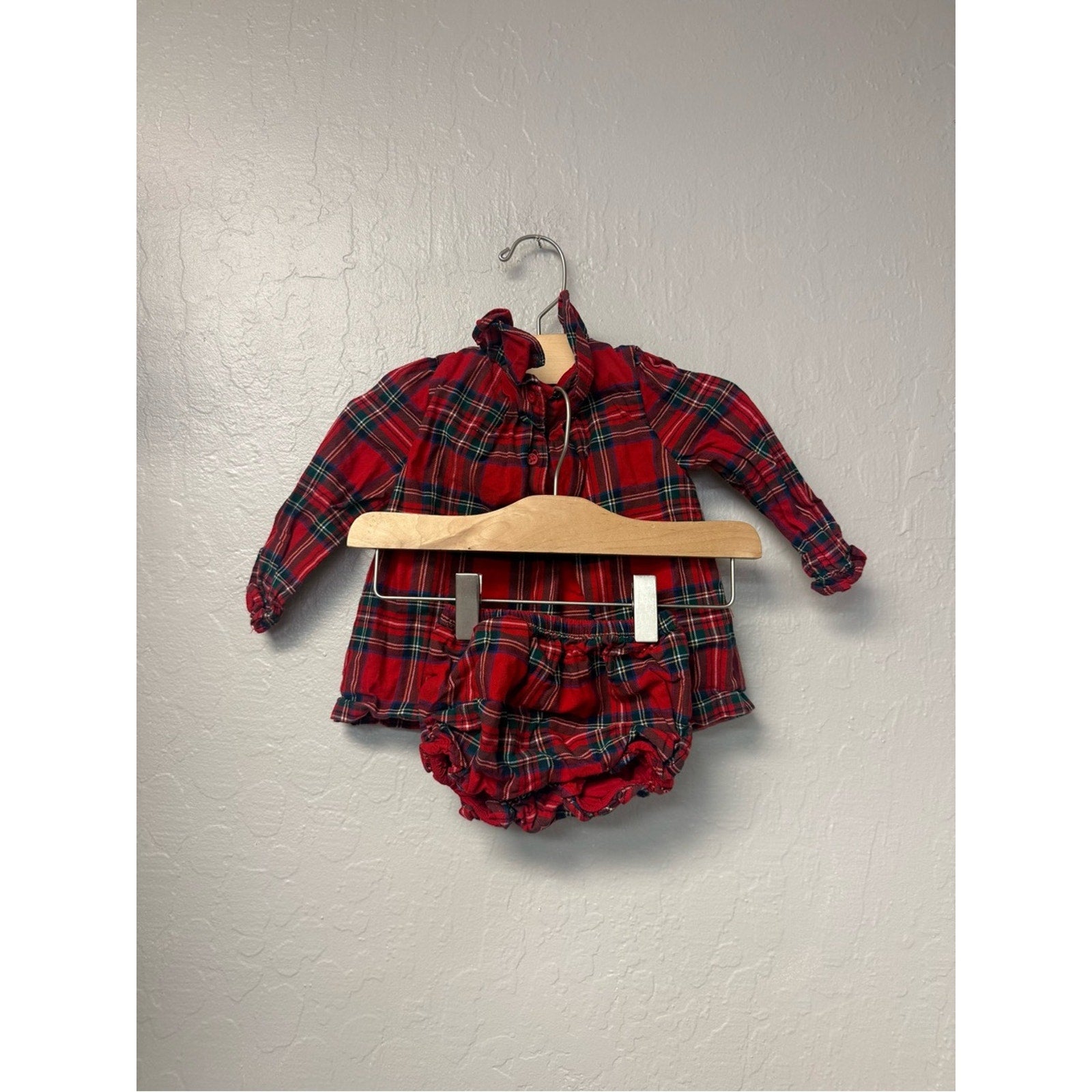 janie and jack girls' plaid matching set 12-18M