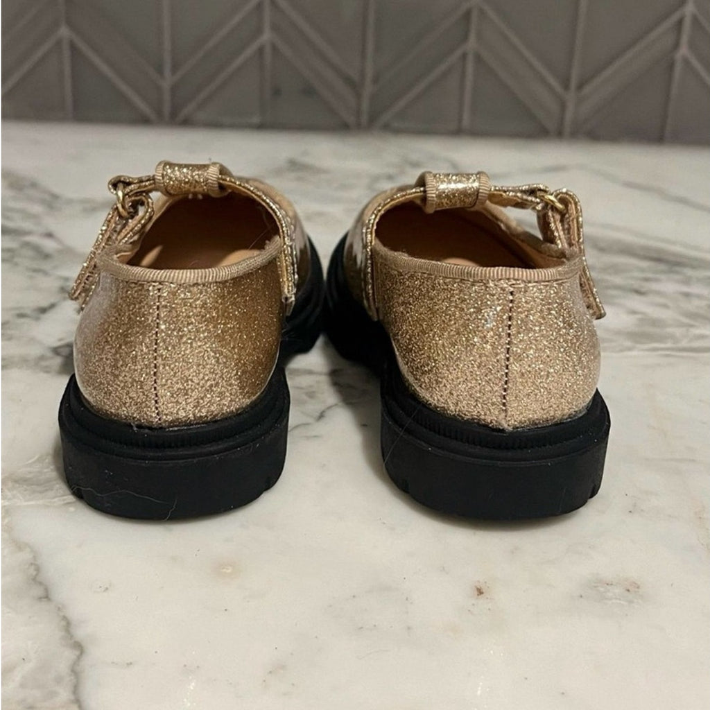 cat & jack gold glitter mary janes 5c