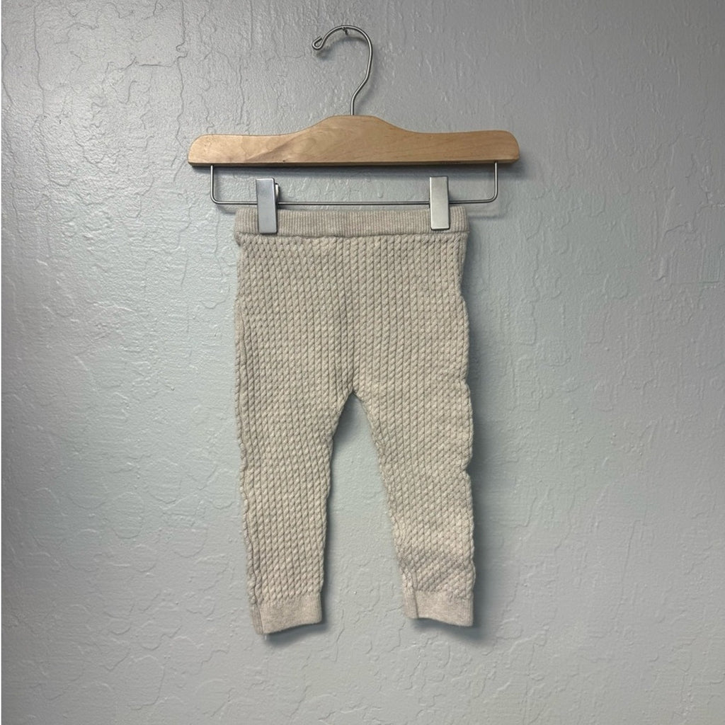 zara beige cable knit leggings 9-12M