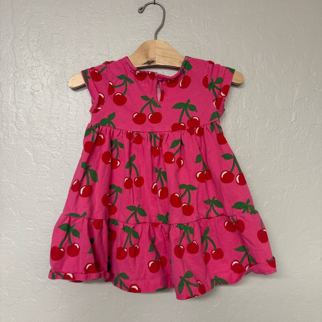 mini boden pink cherry dress 2-3Y