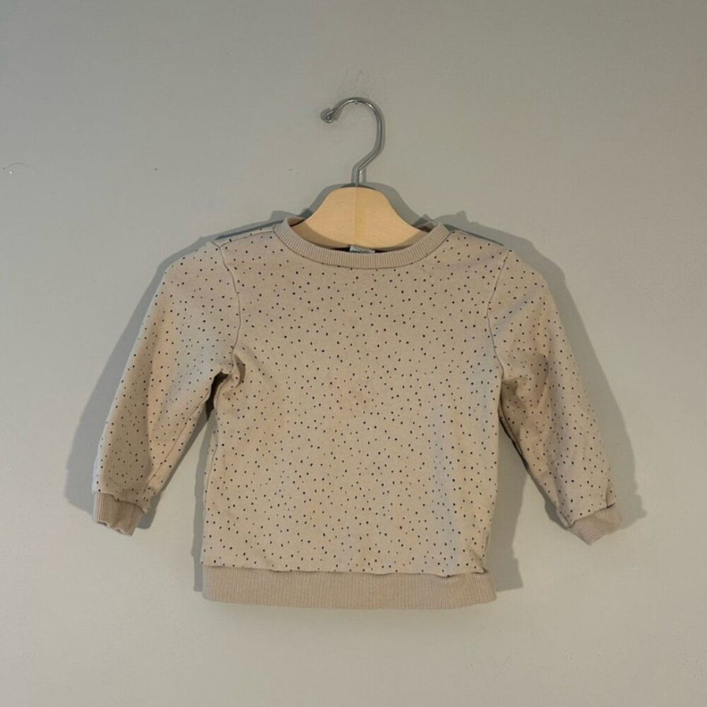 h&m beige dot sweatshirt 2T