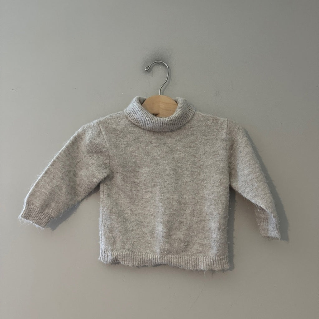 zara mohair neutral turtleneck sweater 12-18M