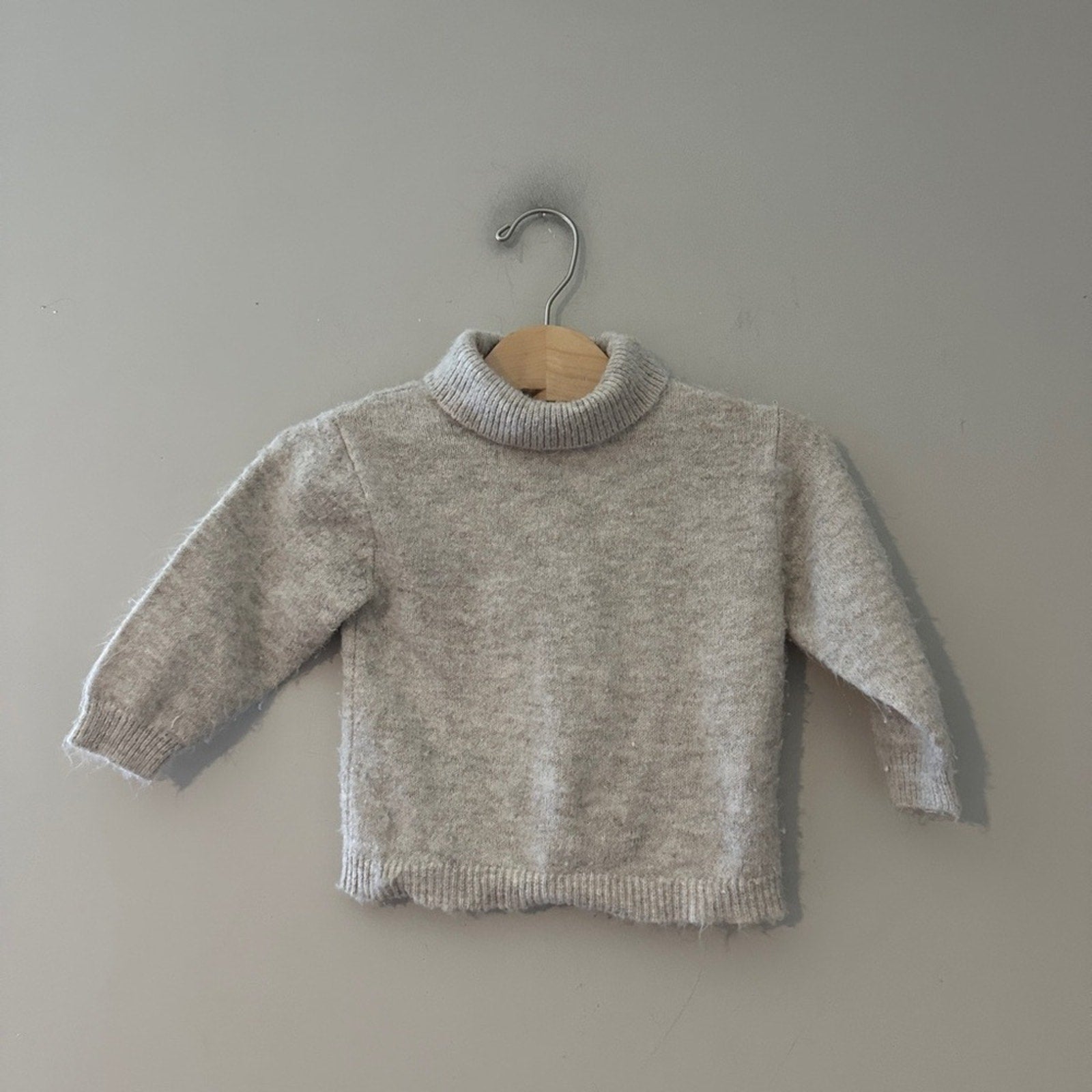 zara mohair neutral turtleneck sweater 12-18M