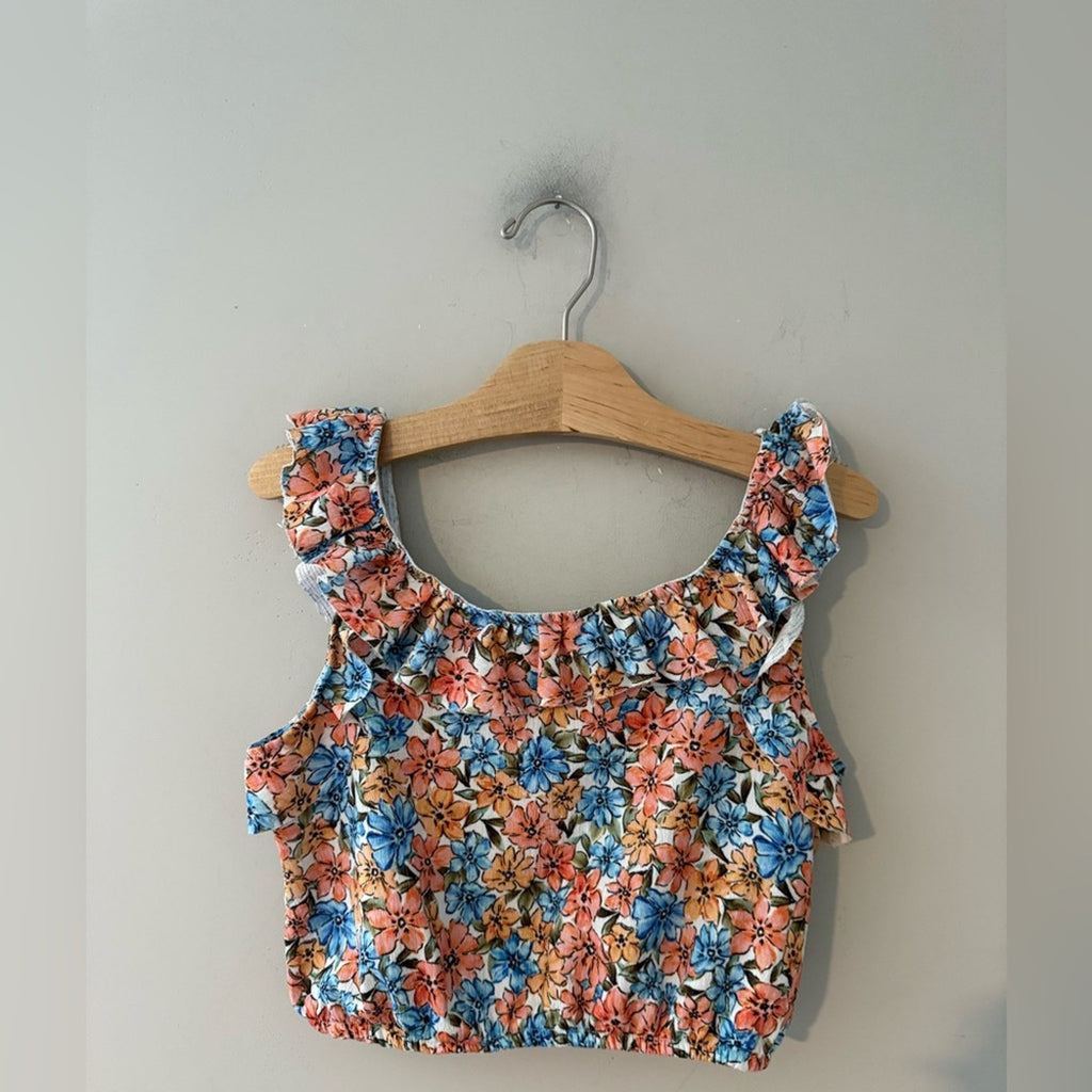 zara girls' floral crop top 11-12Y