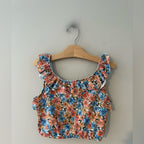 zara girls' floral crop top 11-12Y