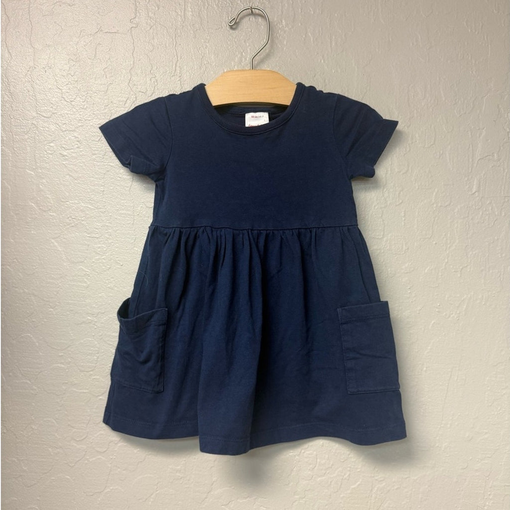 hanna anderson blue short-sleeve dress 2T