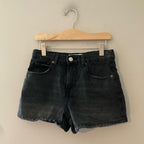 zara girls' black denim shorts animal print 12-13Y