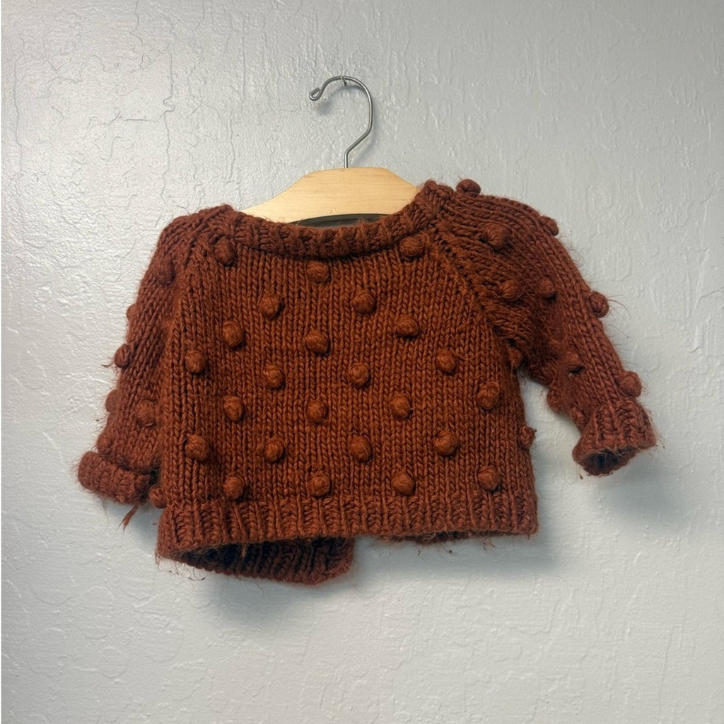 the blueberry hill brown cardigan 6-12M