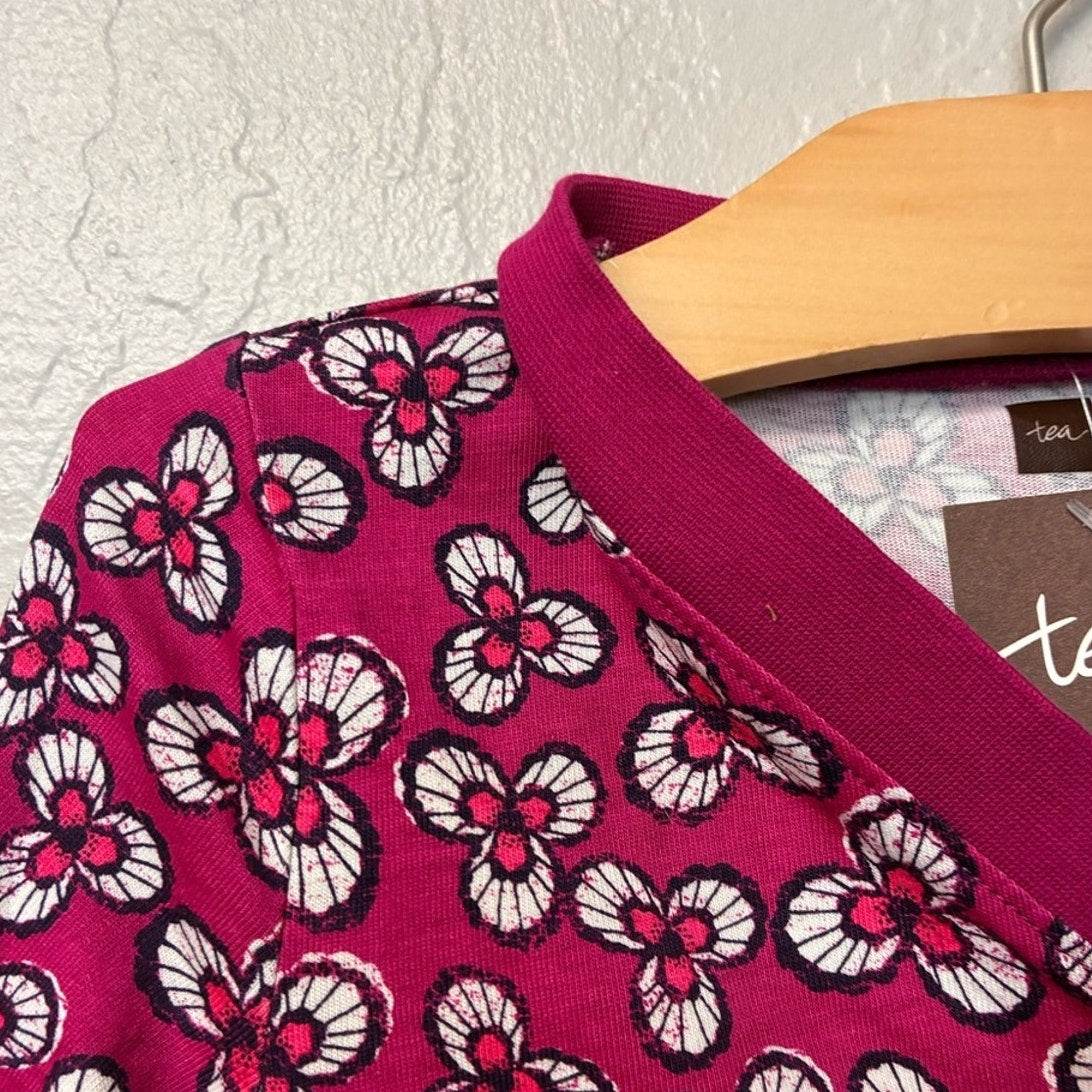 tea collection floral magenta dress 4Y