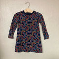 hanna andersson girls' navy rainbow dress 4Y
