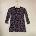 hanna andersson girls' navy rainbow dress 4Y