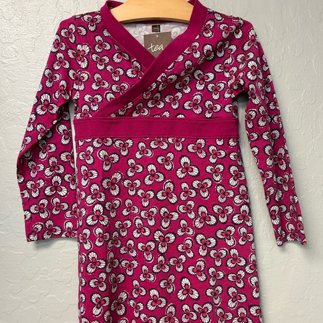 tea collection floral magenta dress 4Y