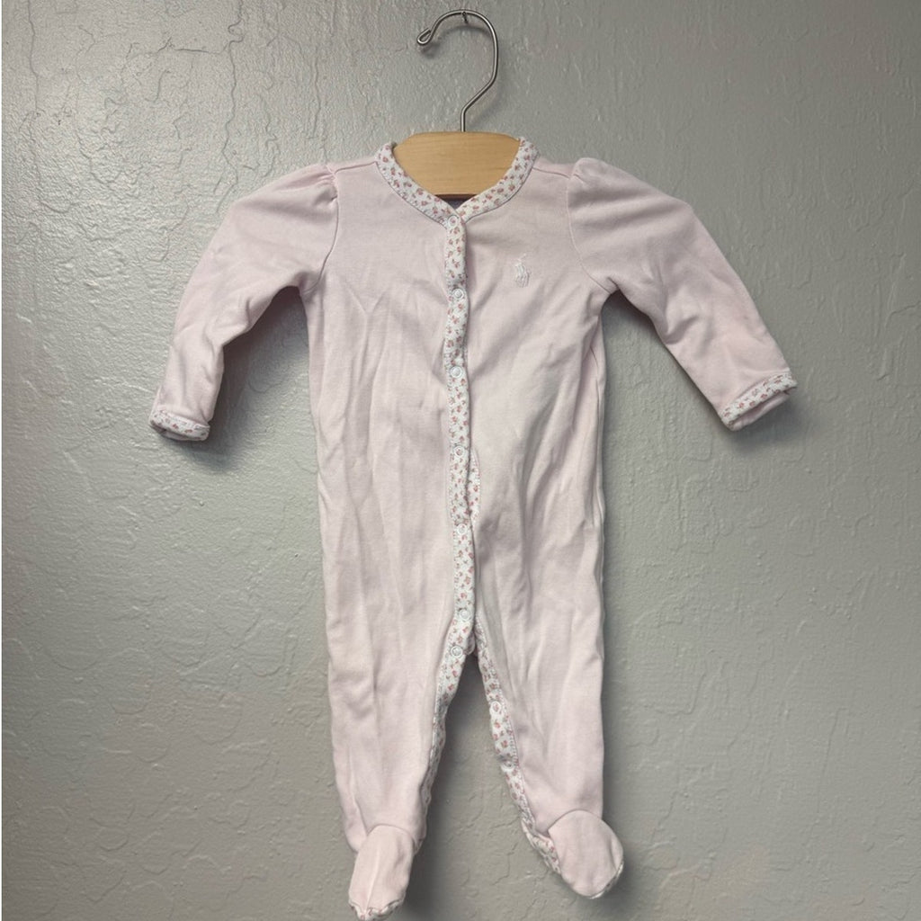 ralph lauren pink floral footie 3M