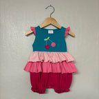 lemon loves layette cherry romper 3-6M