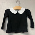 zara black peter pan collar shirt 12-18M