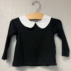 zara black peter pan collar shirt 12-18M