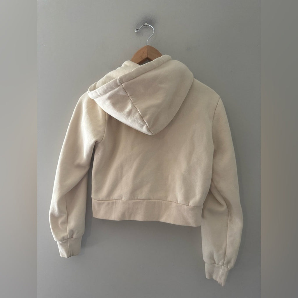 brandy melville cream hoodie zip-up