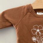 mebie baby brown floral sweatshirt 3-6M