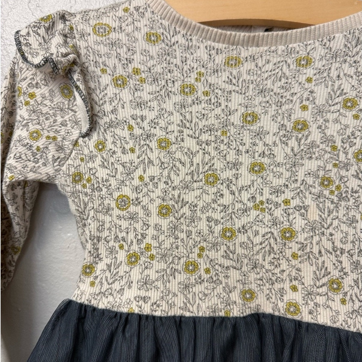 zara girls' combo dress floral tulle 2-3Y