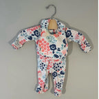 carter's floral snap footie and bib 3M