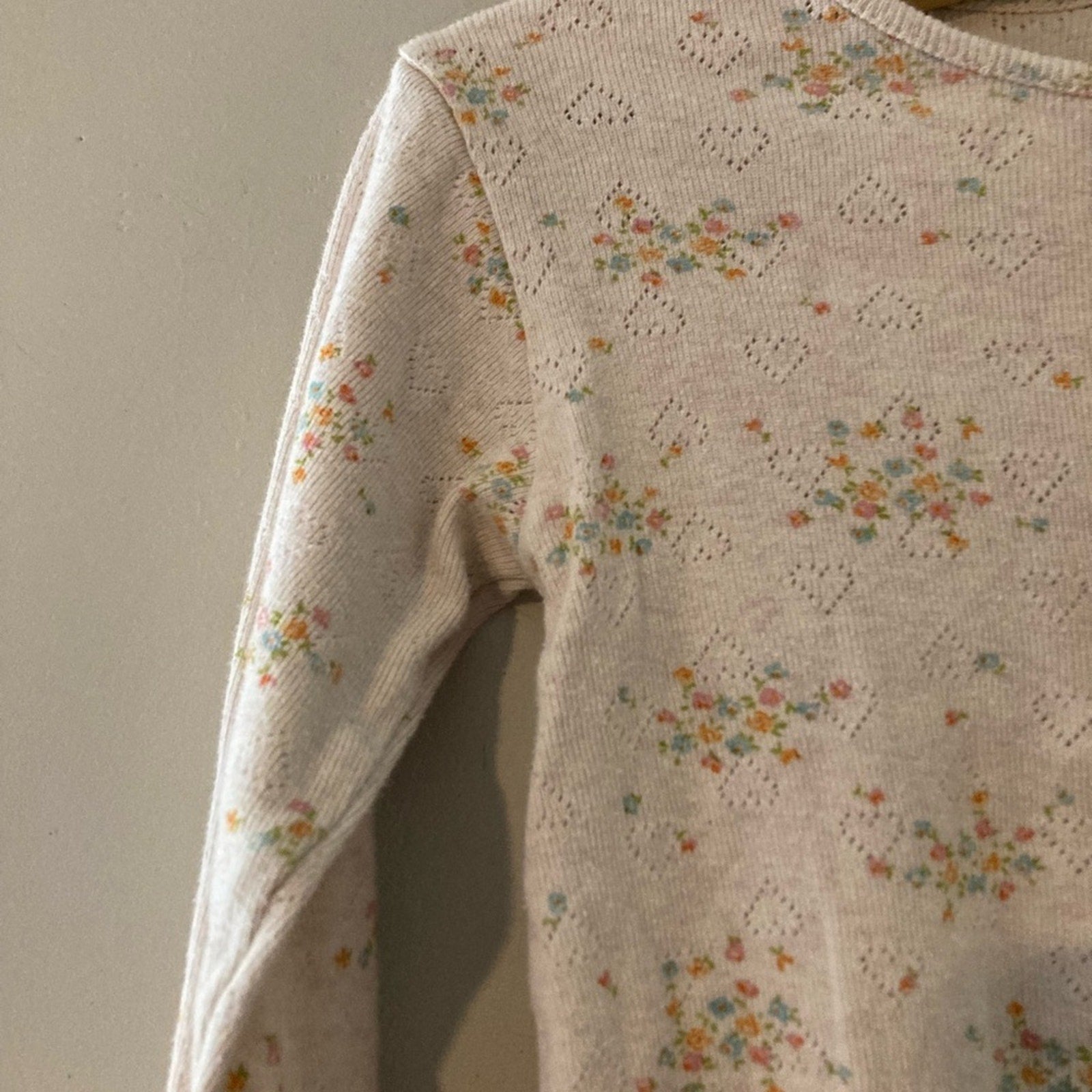 zara girls’ floral pointelle shirt 5Y